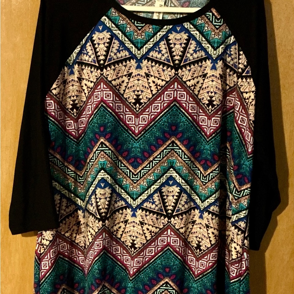 Multicolor Geometric Print Women's Top